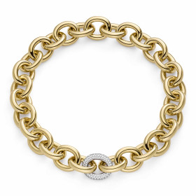 Gelbgold, Halsschmuck, IsabelleFa Collier "Eternelle 22" Pavé 04222/46BMO-GG