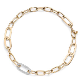 Weißgold, Halsschmuck, IsabelleFa Collier "Romance" Pavé 41215/45BMO-ROS