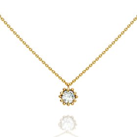 Gelbgold, Halsschmuck, Schmuckwerk Alpen Anhänger mit Halskette FH124-GG