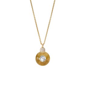 Gelbgold, Halsschmuck, Schmuckwerk Glasklar Anhänger mit Halskette DH586-GG-GG
