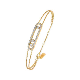 Gelbgold, Armschmuck, Messika Move Classique Pavé Armband 03995-YG