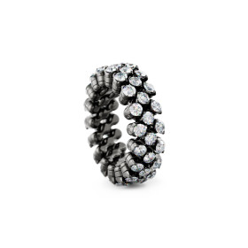 Weißgold, schwarz rhodiniert, Ringe, Serafino Consoli Brevetto Multi-Size Ring, Ref: RMS 3F4 BG WD