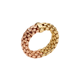 Roségold, Ringe, FOPE Essentials zweifarbiger Flex'it Ring mit flachem Halskettengeflecht 08E02AX_XX_3_XGX_00S