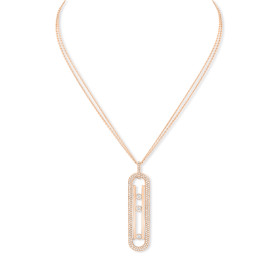 Roségold, Halsschmuck, Messika Lange Move 10th Anniversary Halskette mit Anhänger 07228-PG