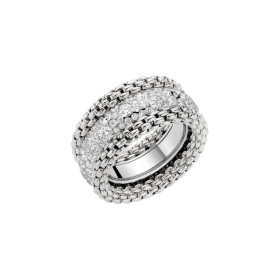 Weißgold, Ringe, FOPE Bubble Ring mit Pavé-Diamanten 71208AX_PB_B_XBX_140