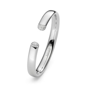 Weißgold, Armschmuck, IsabelleFa Armspange "Flix.Flex Oval 9" Pavé 02130-09-BR-59-WG