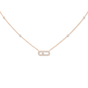         Roségold, Halsschmuck, Messika Move Uno Pavé Halskette 04708-PG