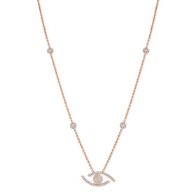Roségold, Halsschmuck, Messika Lange Lucky Eye Halskette 11570-PG