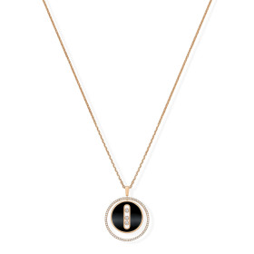Roségold, Halsschmuck, Messika Lucky Move Kette MM Onyx 10838-PG