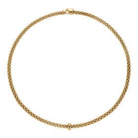 Gelbgold, Halsschmuck, FOPE Solo Halskette mit schwarzen Diamanten 62306CX_BN_G_XGX_043