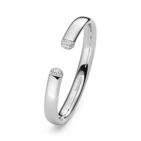 Weißgold, Armschmuck, IsabelleFa Armspange "Flix.Flex Oval 11" Pavé 02130-11-BR-59-WG