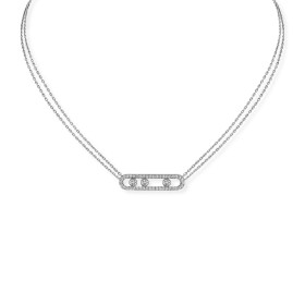         Weißgold, Halsschmuck, Messika Move Classique Pavé Halskette 03994-WG