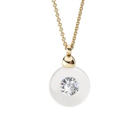 Rotgold, Halsschmuck, Schmuckwerk Anhänger Glasklar mit Halskette DH5207-RG-GW