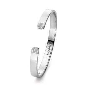Weißgold, Armschmuck, IsabelleFa Armspange "Flix.Flex Rechteckig 7" Pavé 02131-07-BR-59-WG