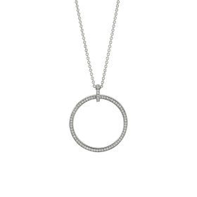Weißgold, Halsschmuck, Schmuckwerk Anhänger Saturn mit Halskette SH215-WG