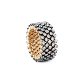 Roségold + Roségold, schwarz rhodiniert, Ringe, Serafino Consoli Brevetto Multi-Size Ring, Ref: RMS 5F2 RBG WD