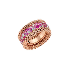 Roségold, Ringe, FOPE Bubble Ring mit Diamanten und rosa Saphiren 71208AX_P3_R_XBX_140