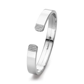 Weißgold, Armschmuck, IsabelleFa Armspange "Flix.Flex Rechteckig 9" Pavé 02131-09-BR-59-WG