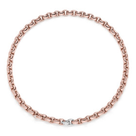 Weißgold, Halsschmuck, IsabelleFa Collier "ChaCha 8" Pavé 04108/45BMOx2-RR