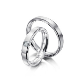 Weißgold, Ringe, Meister Trauringe Classics 112.8952.01/112.8952.00-W
