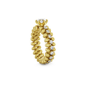 Gelbgold, Ringe, Serafino Consoli Brevetto Solitaire Multi-Size Ring, Ref: RMS SL WD 050 3M2 YG WD
