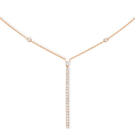 Roségold, Halsschmuck, Messika Vertikale Gatsby Barrette Halskette 05448-PG