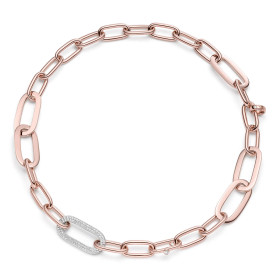 Weißgold, Halsschmuck, IsabelleFa Collier "Romance" Pavé 41215/45BMO-RR