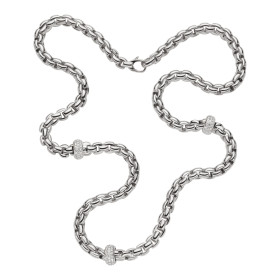 Weißgold, Halsschmuck, FOPE Eka Collier mit Pavébesatz 70705C3_PB_B_XBX_060