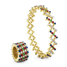 Gelbgold, Ringe, Serafino Consoli Serafino Multi-Size Ring und Armreif, Ref: S.RB 5FI4 YG WD BS R T MC
