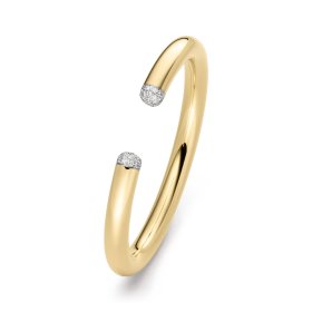 Gelbgold, Armschmuck, IsabelleFa Armspange "Flix.Flex Rund 7" Pavé 02127-07-BR-59-GG