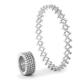 Weißgold, Ringe, Serafino Consoli Brevetto Multi-Size Ring und Armband S.RB 5F2 WG WD