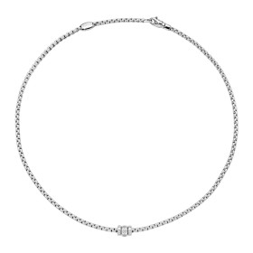 Weißgold, Halsschmuck, FOPE Eka Halskette mit Diamanten in Rautenfassung 73101C3_PB_B_BBB_043