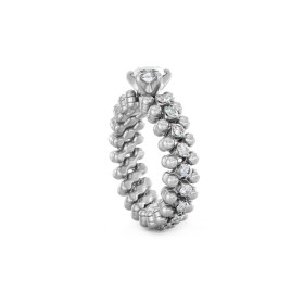 Weißgold, Ringe, Serafino Consoli Brevetto Solitaire Multi-Size Ring, Ref: RMS SL WD 050 3M2 WG WD