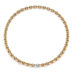 Weißgold, Halsschmuck, IsabelleFa Collier "ChaCha 8" Pavé 04108/45BMOx2-ROS