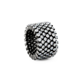 Weißgold, schwarz rhodiniert, Ringe, Serafino Consoli Brevetto Multi-Size Ring, Ref: RMS 7F2 BG WD