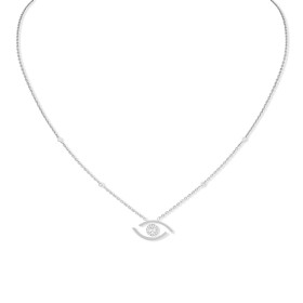 Weißgold, Halsschmuck, Messika Lucky Eye Halskette 07524-WG