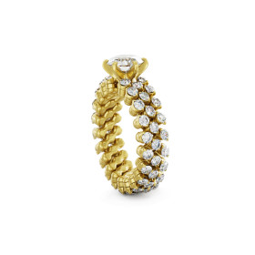 Gelbgold, Ringe, Serafino Consoli Brevetto Solitaire Multi-Size Ring, Ref: RMS SL WD 100 3F2 YG WD
