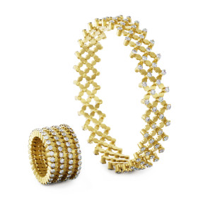Gelbgold, Ringe, Serafino Consoli Serafino Multi-Size Ring und Armreif, Ref: S.RB A-7F2 YG WD