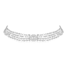 Weißgold, Halsschmuck, Messika D-Vibes mehrreihiger Choker 12434-WG