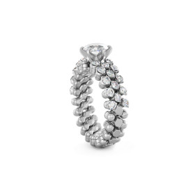 Weißgold, Ringe, Serafino Consoli Brevetto Solitaire Multi-Size Ring, Ref: RMS SL WD 075 3H2 WG WD