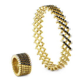 Gelbgold, Ringe, Serafino Consoli Serafino Multi-Size Ring und Armreif, Ref: S.RB 7H2 YG WD BD