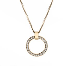 Gelbgold, Halsschmuck, Schmuckwerk Anhänger Saturn mit Halskette SH505-GG