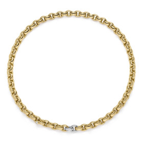 Weißgold, Halsschmuck, IsabelleFa Collier "ChaCha 8" Pavé 04108/45BMOx2-GG