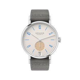 Unisex, NOMOS Glashütte Tangente 38 Datum Schulhausweiß  179.S11