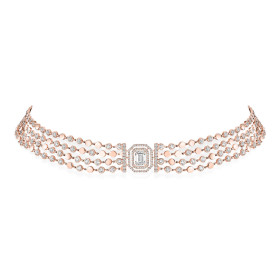 Roségold, Halsschmuck, Messika D-Vibes mehrreihiger Choker 12434-PG