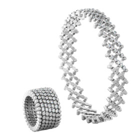 Weißgold, Ringe, Serafino Consoli Serafino Multi-Size Ring und Armreif S.RB 7HM2 WG WD