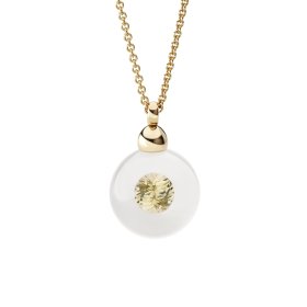 Rotgold, Halsschmuck, Schmuckwerk Anhänger Glasklar mit Halskette DH5207-RG-GW-BB