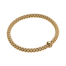 Gelbgold, Armschmuck, FOPE Solo Flex'it Armband mit schwarzen Brillanten 01M06BX_BN_G_XGX_00S