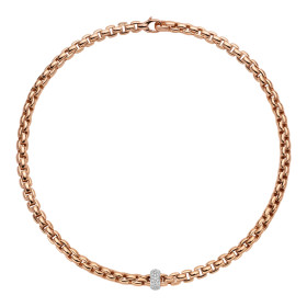 Weißgold, Halsschmuck, FOPE Eka Collier mit Pavébesatz 70705CX_PB_R_XBX_043