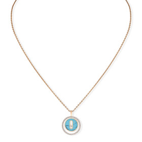 Roségold, Halsschmuck, Messika Lucky Move Kette KM Türkis 11649-PG